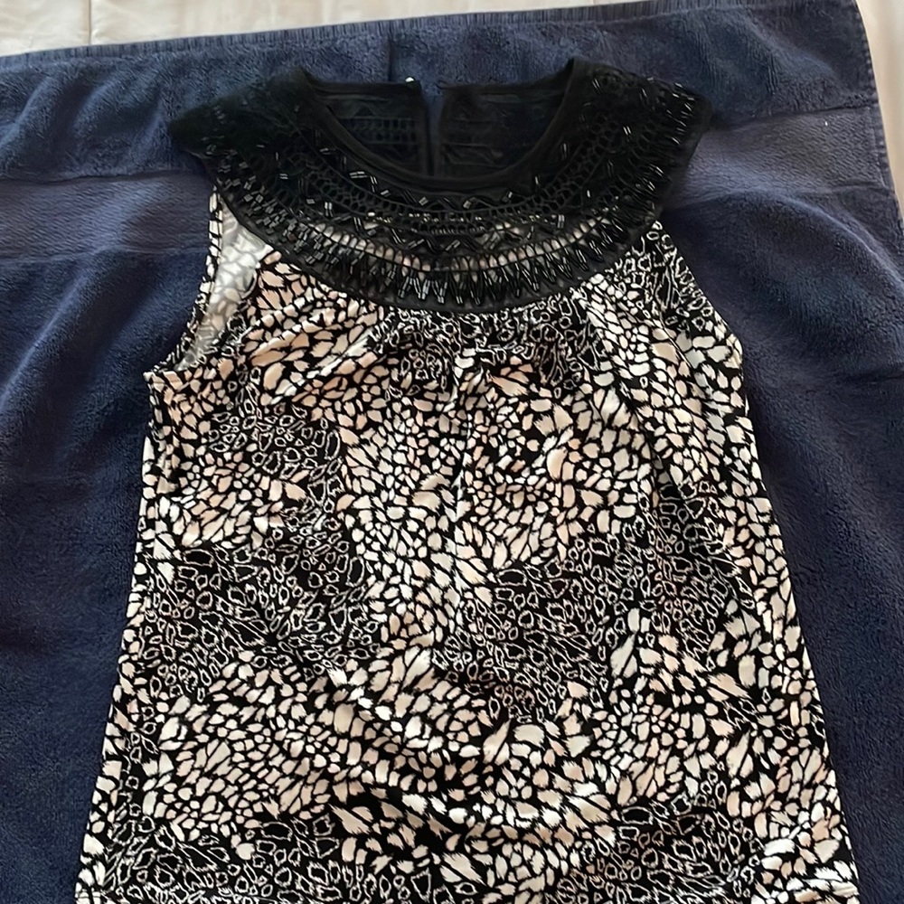 WHBM black and white tank top